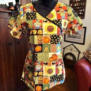 "Life" short sleeve scrub top, M, like new